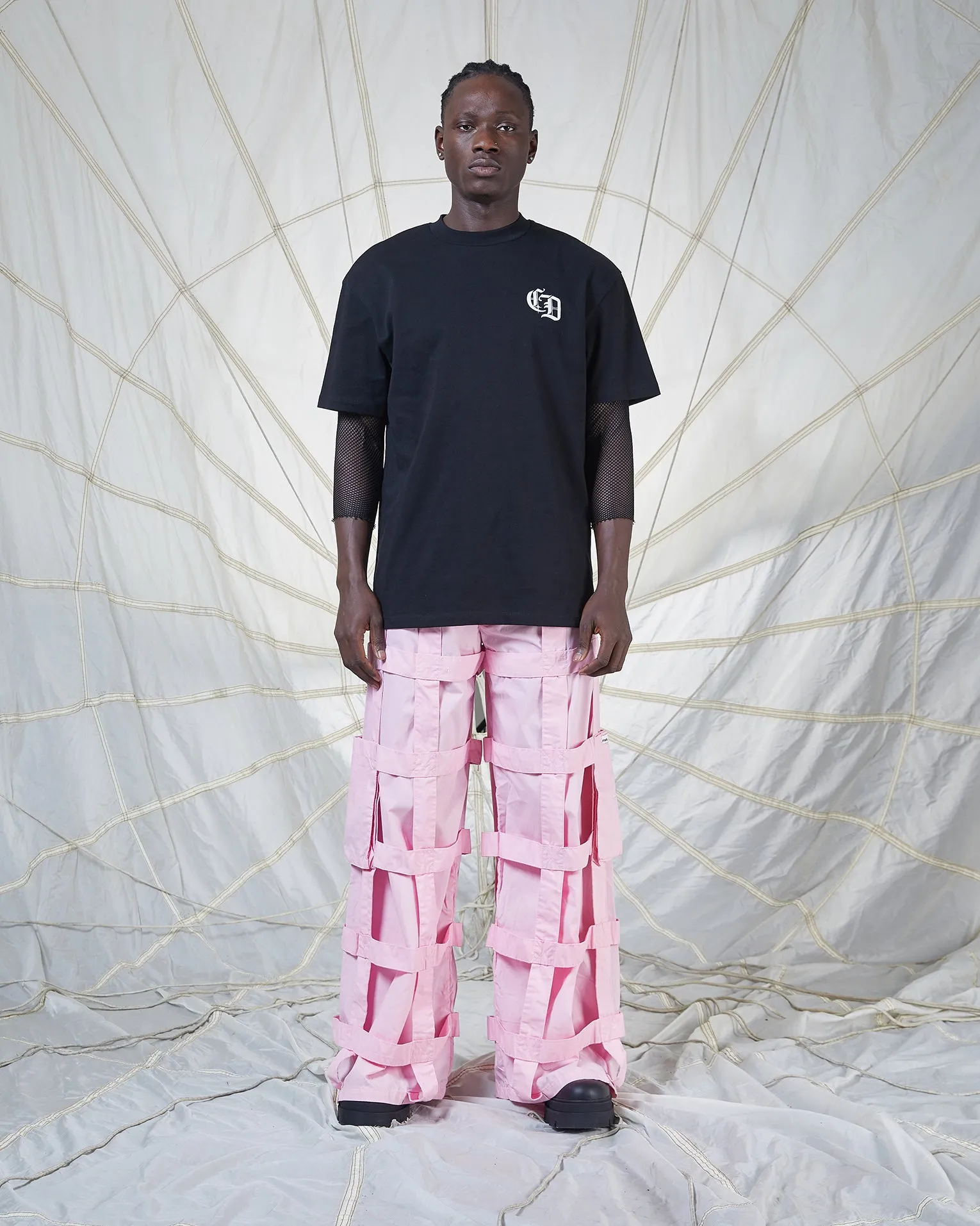 LATTICE TROUSERS - BABY PINK