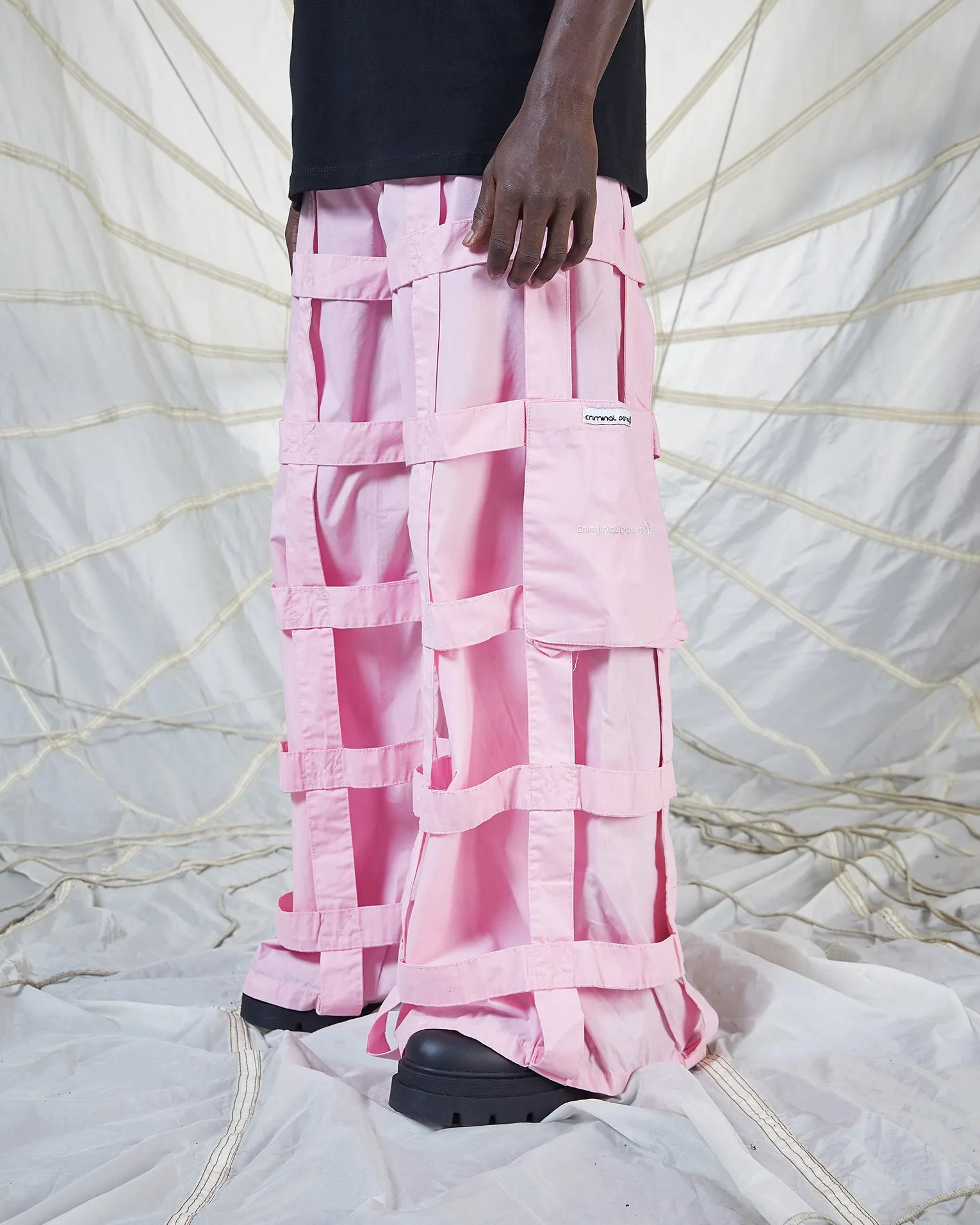 LATTICE TROUSERS - BABY PINK