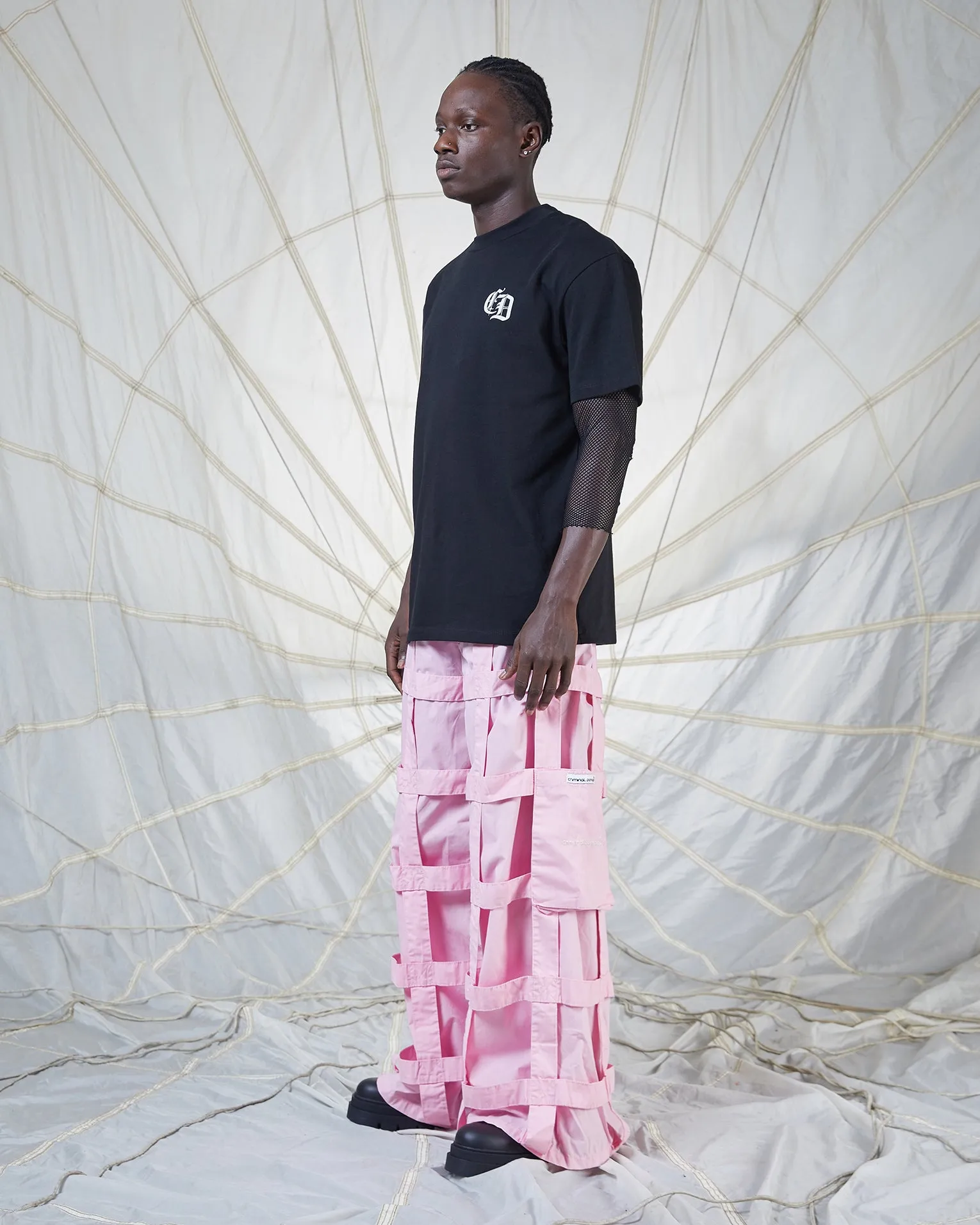 LATTICE TROUSERS - BABY PINK