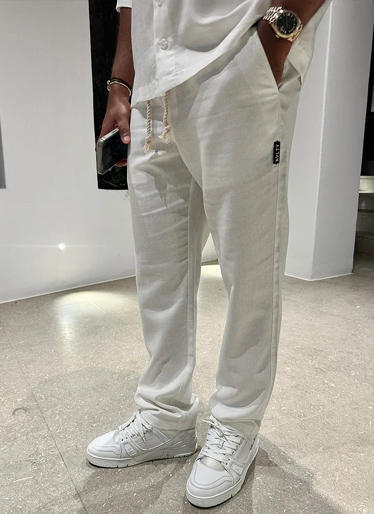 Linen Trousers - White