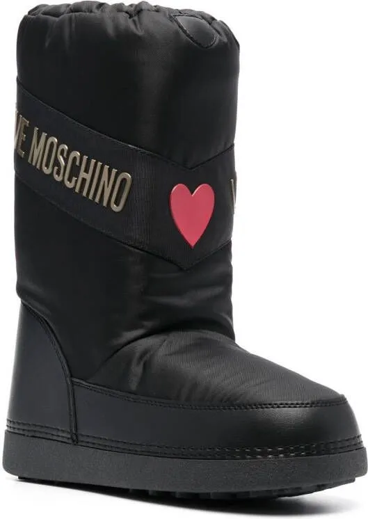 Love Moschino logo-print snow boots Black