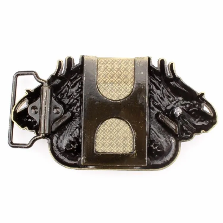 Men's Genuine Cowskin Leather Lighter Gas Cigarette Dragon Buckle Belt