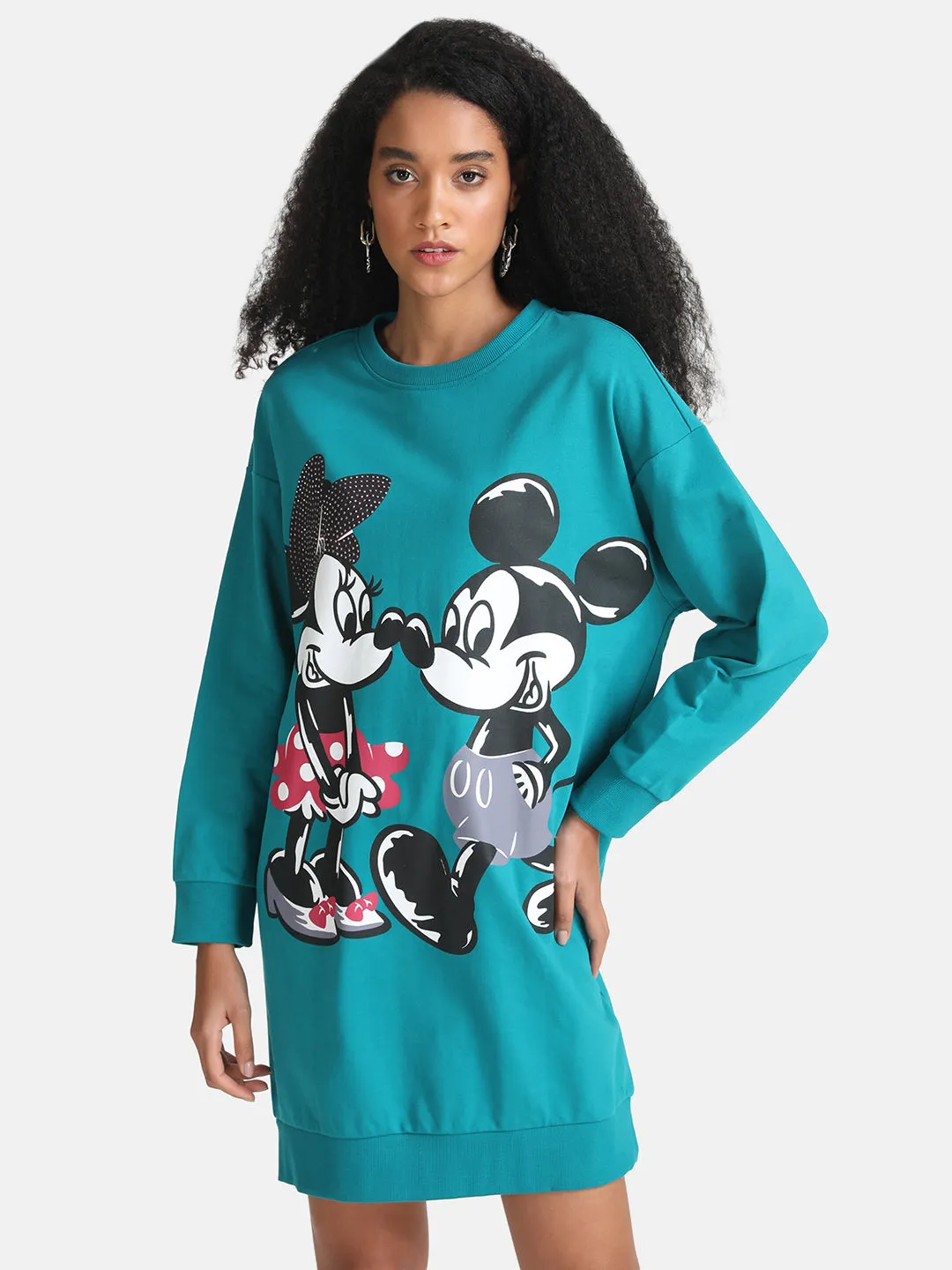 Mickey And Minnie Mouse  Disney Printed Sweat Dress