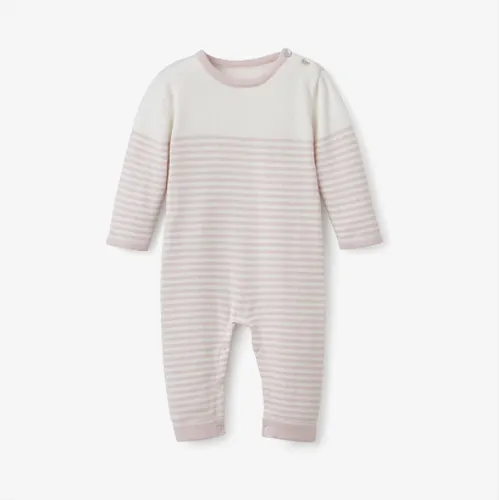 Mini Stripe Knit Coverall, Pink