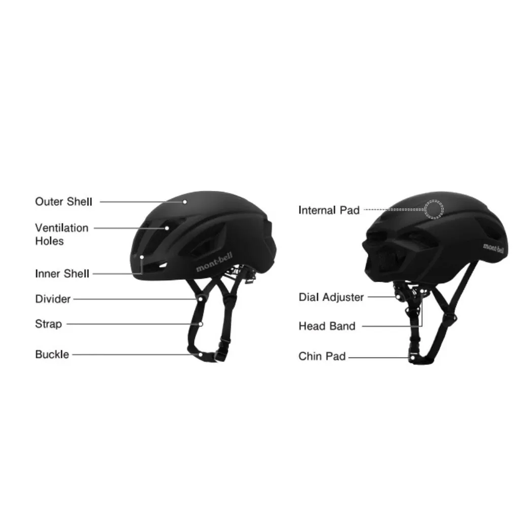 Montbell Urban Cycling Helmet Unisex Black Gunmetal White