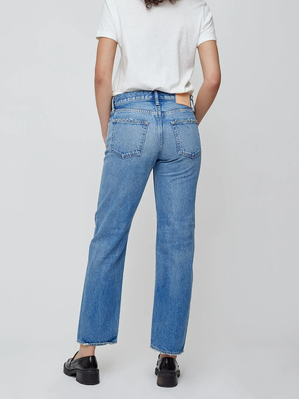 Moussy Vintage Cheval Straight-Low Jeans in Light Blue