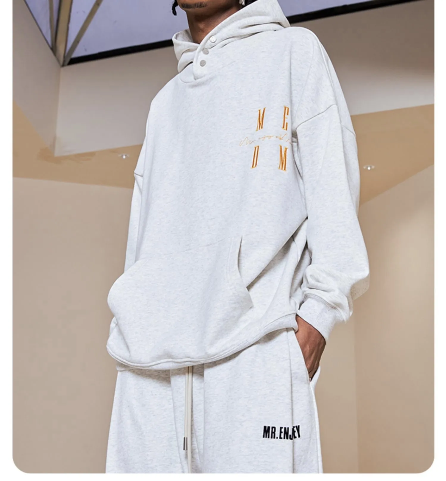 MR. ENJOY DA MONEY  |Unisex Street Style Plain Oversized Logo Hoodies