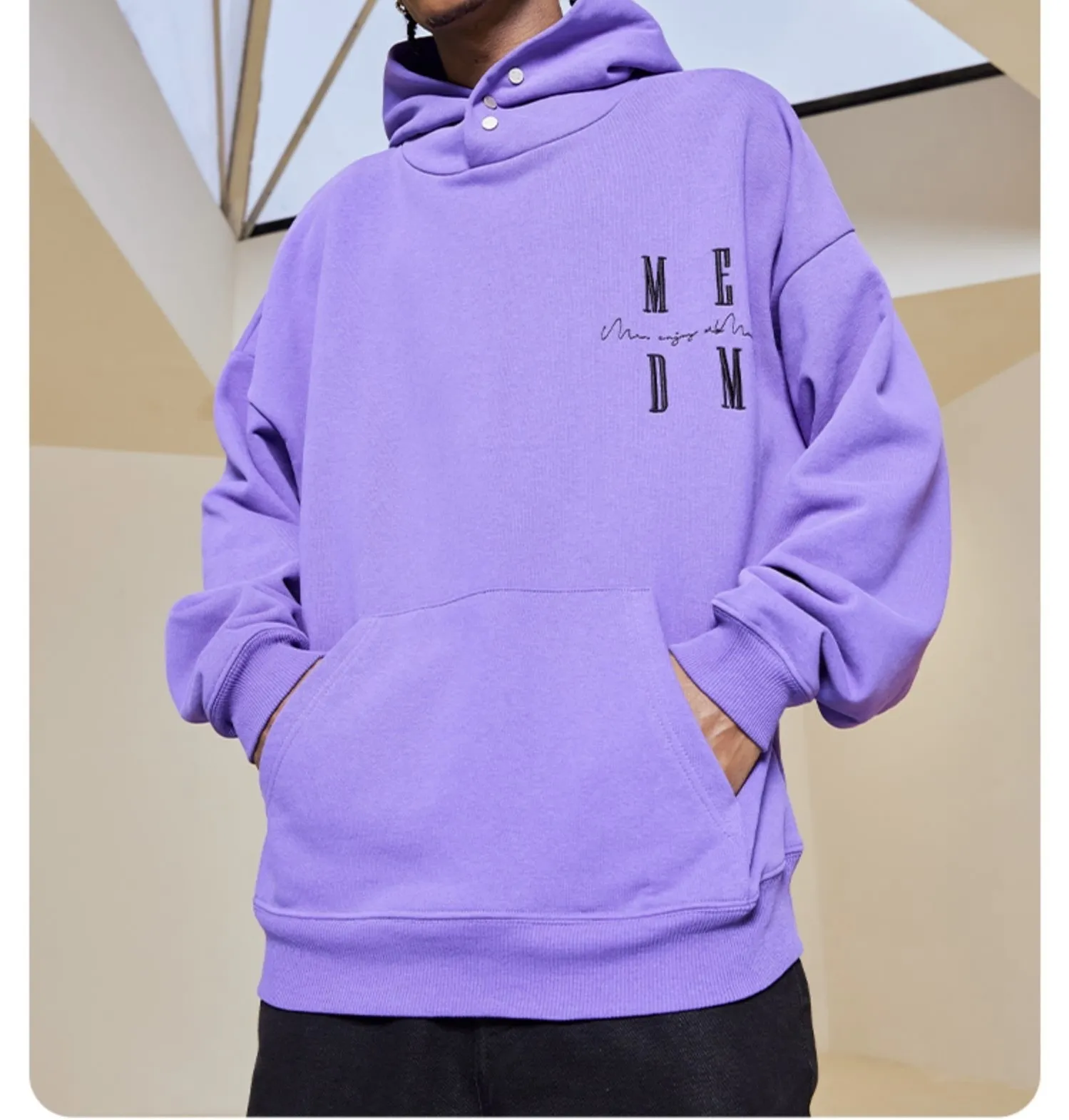 MR. ENJOY DA MONEY  |Unisex Street Style Plain Oversized Logo Hoodies