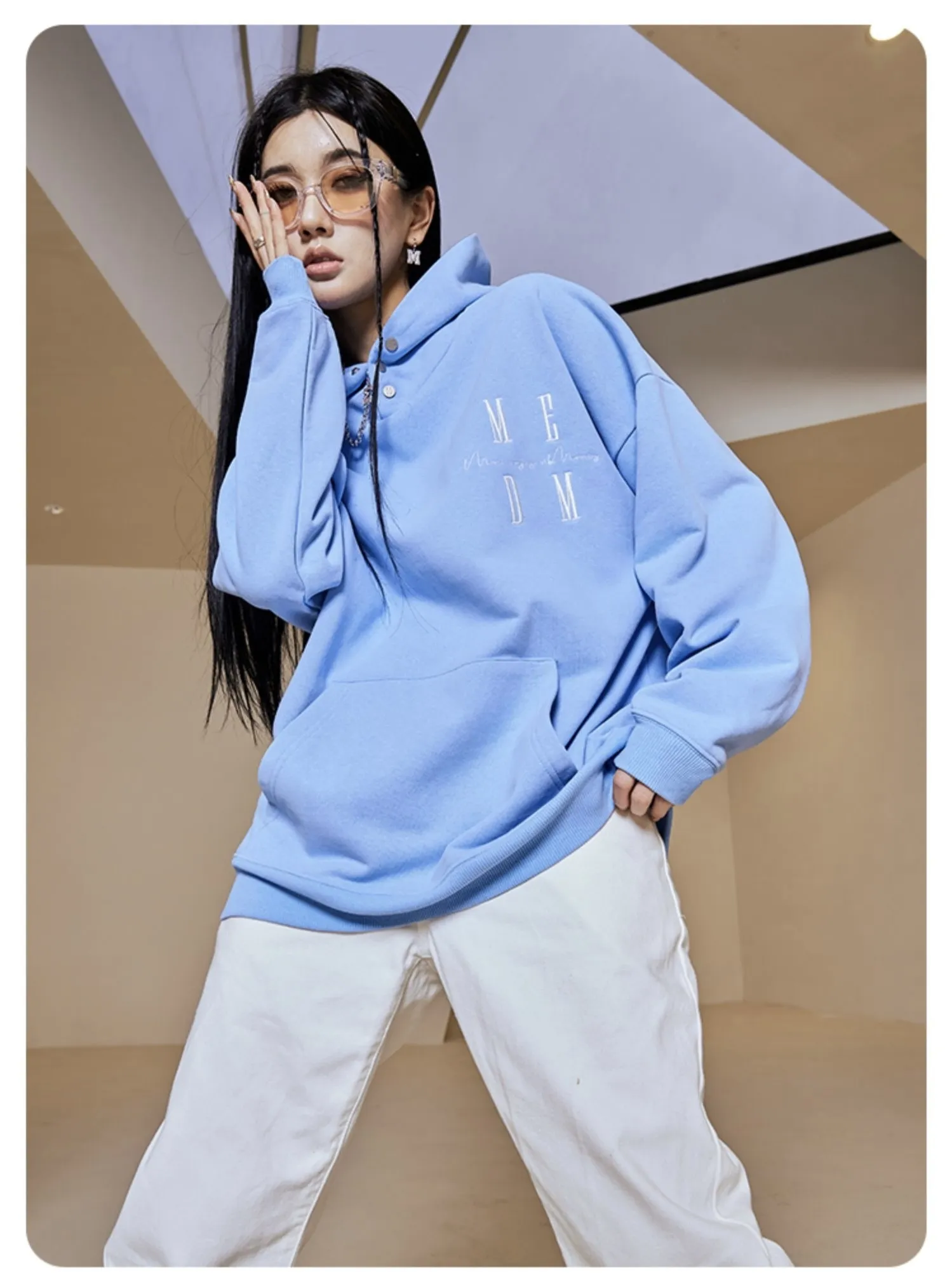 MR. ENJOY DA MONEY  |Unisex Street Style Plain Oversized Logo Hoodies