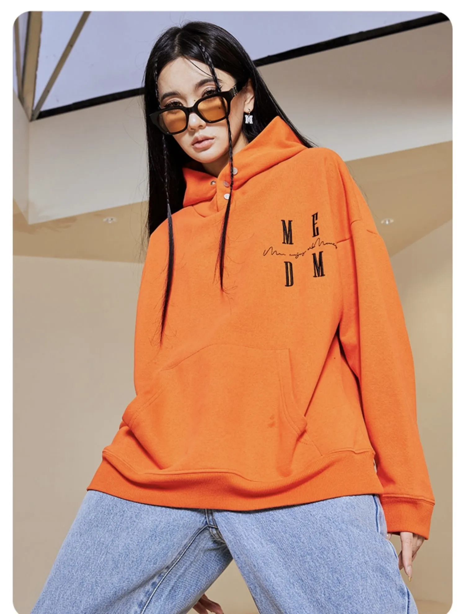 MR. ENJOY DA MONEY  |Unisex Street Style Plain Oversized Logo Hoodies