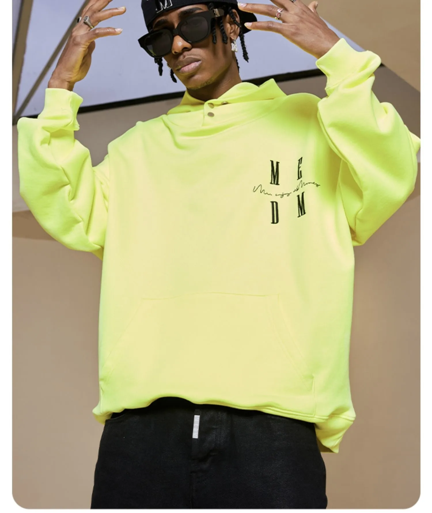 MR. ENJOY DA MONEY  |Unisex Street Style Plain Oversized Logo Hoodies