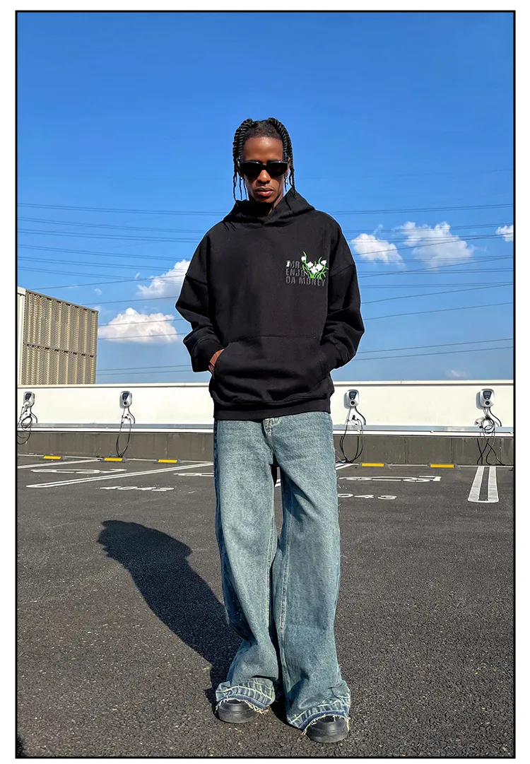 MR. ENJOY DA MONEY  |Unisex Sweat Street Style Long Sleeves Oversized Logo