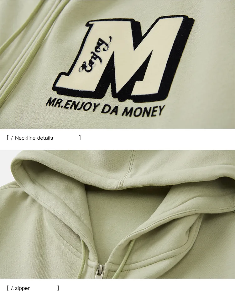 MR. ENJOY DA MONEY  |Unisex Sweat Street Style Long Sleeves Plain Cotton Khaki