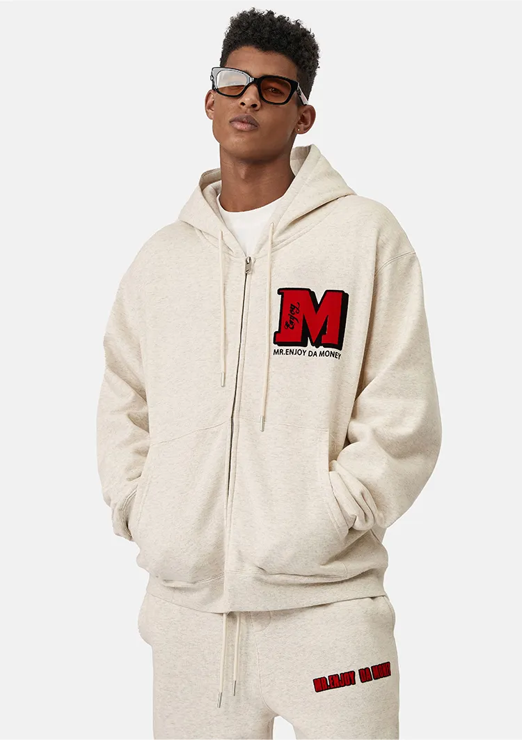 MR. ENJOY DA MONEY  |Unisex Sweat Street Style Long Sleeves Plain Cotton Khaki