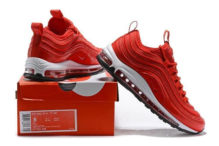 Nike Air Max 97 Red White Shoes Sale Men Size US 7, 8, 8.5, 9, 10, 11