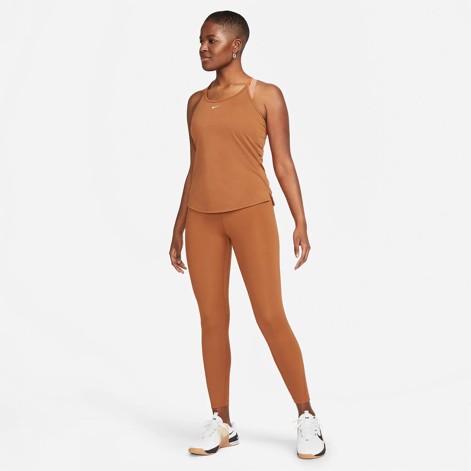 Nike One Mid Rise 7/8 Tights  Dark Russet/White