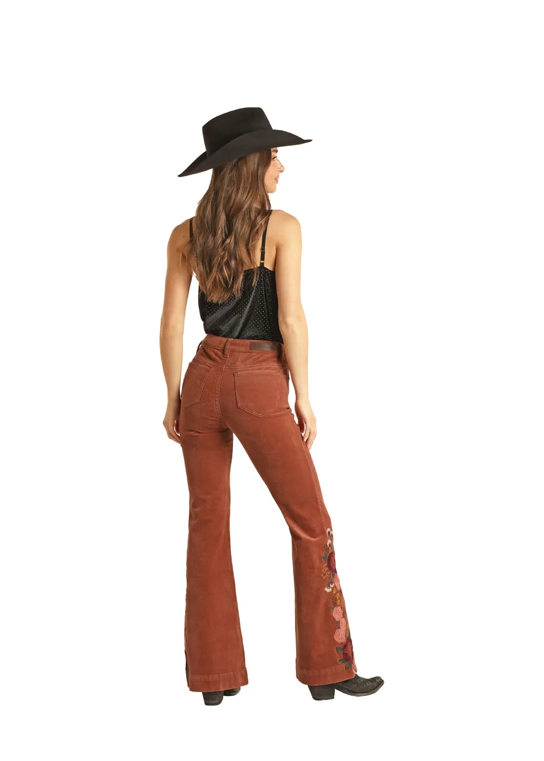 Panhandle Slim Womens Rust Corduroy Trousers