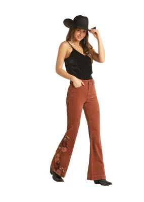 Panhandle Slim Womens Rust Corduroy Trousers