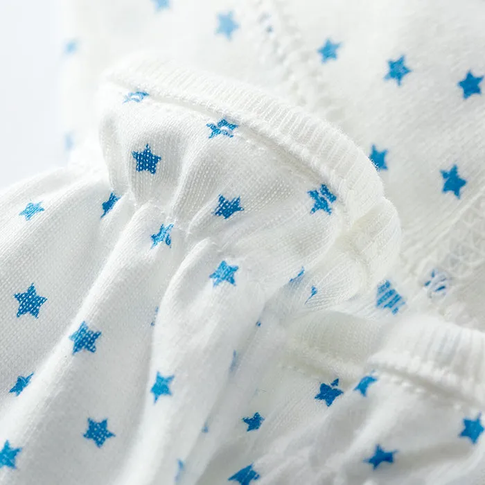 Petit Bateau Baby Two Piece Set Hat And Mittens Blue Star Print