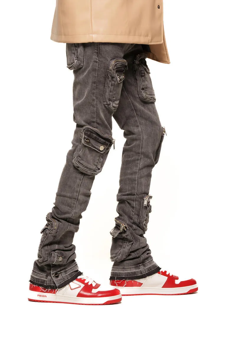 PHEELINGS JOURNEY TO GREATNESS FLARE STACK DENIM (CHARCOAL GREY)