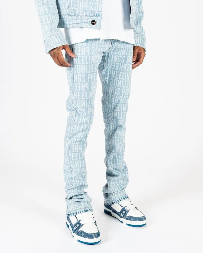 PHEELINGS ON MY MIND FLARE STACK DENIM (LIGHT BLUE)