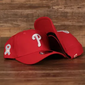 Philadelphia Phillies On Field Fathers Day 2021 3930 Flexfit Cap | Phillies Red MLB On Field 39Thirty Flex Fit Hat