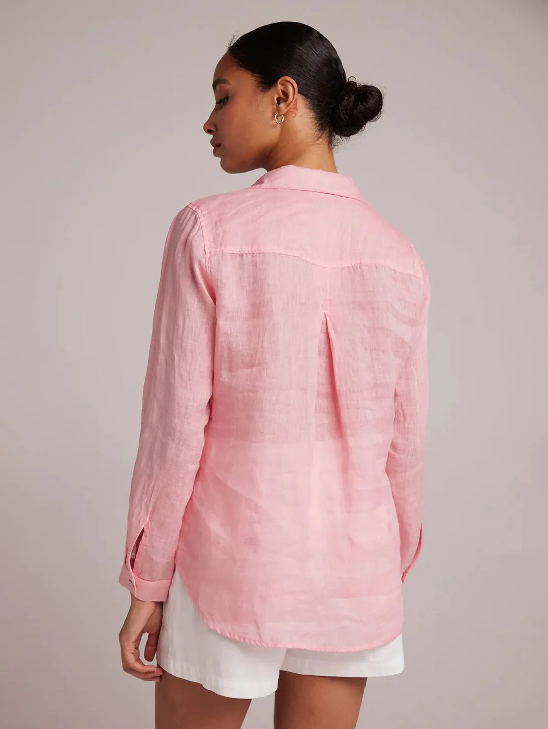 Pocket Button Down Shirt - Blossom Pink