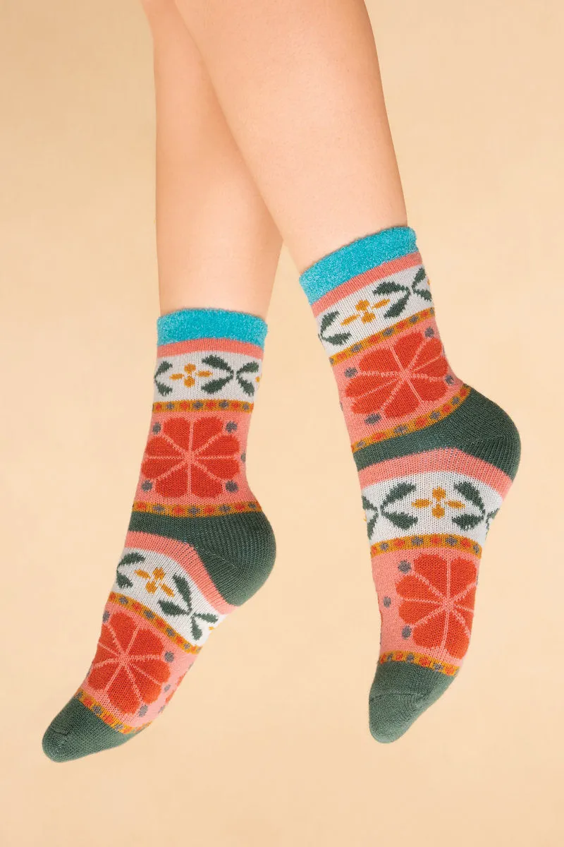 Powder Cosy Socks - Fair Isle Petal