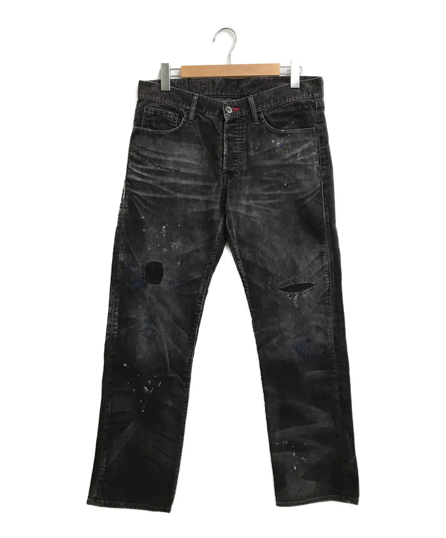 [Pre-owned] NEIGHBORHOOD MID STRAIGHT / Damaged Painted Corduroy Pants / Straight Pants / USED / Painted / Bottoms DCNH-PT-M119