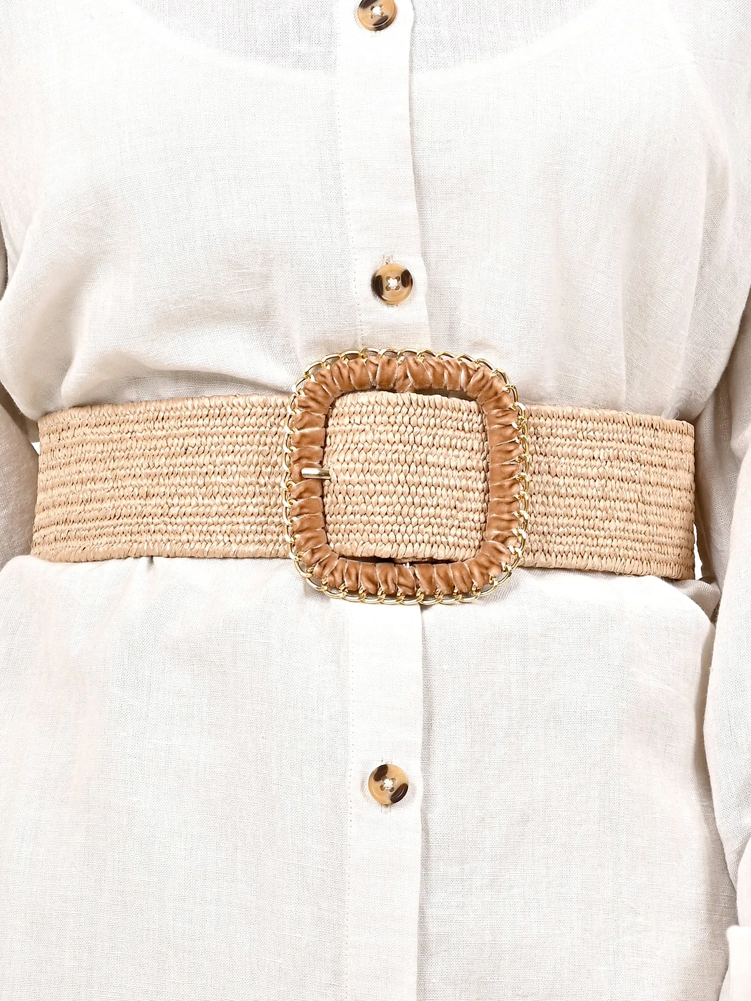 Raffia Broad Summer Belt