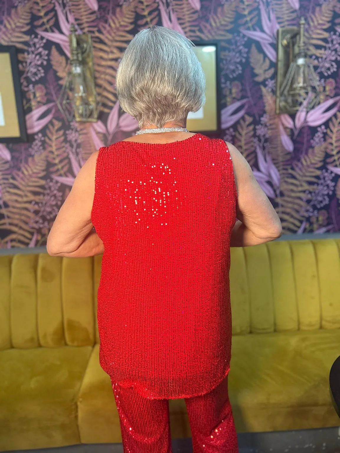 Red Sequin Shimmer Vest Dawn