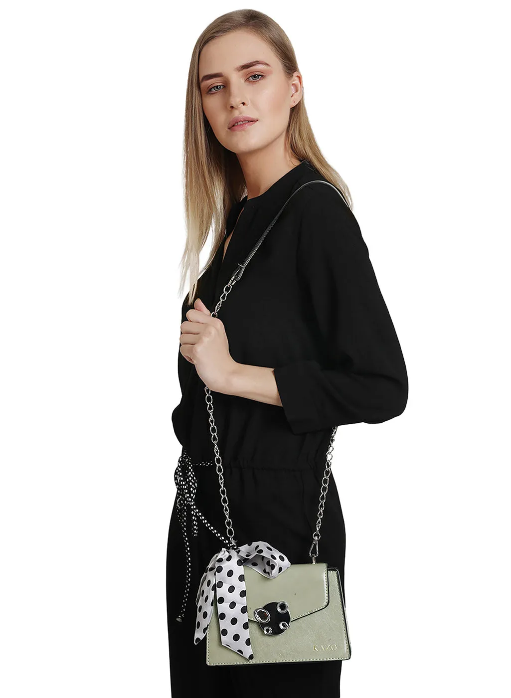 Rhinestone Scarf Sling Bag