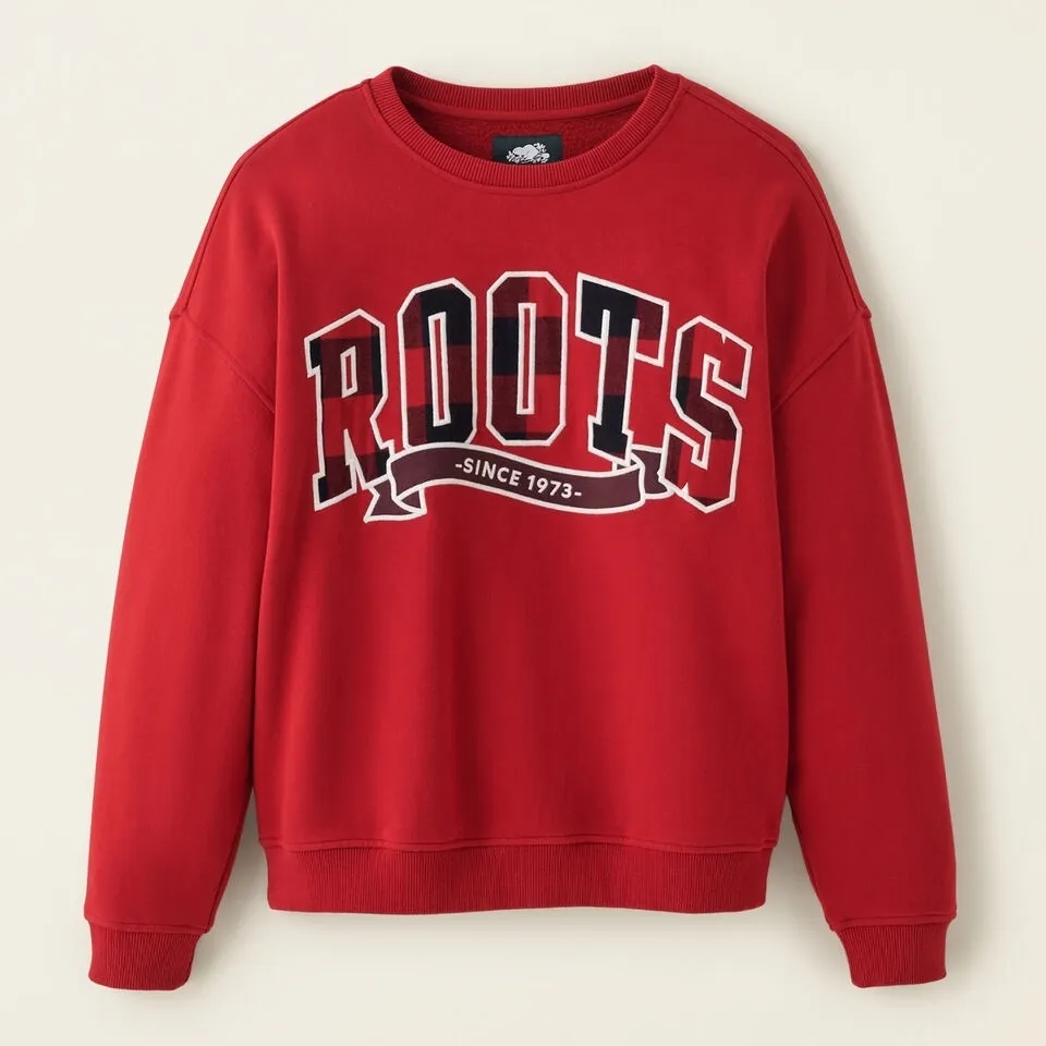 Roots  |Crew Neck Other Plaid Patterns Street Style Long Sleeves