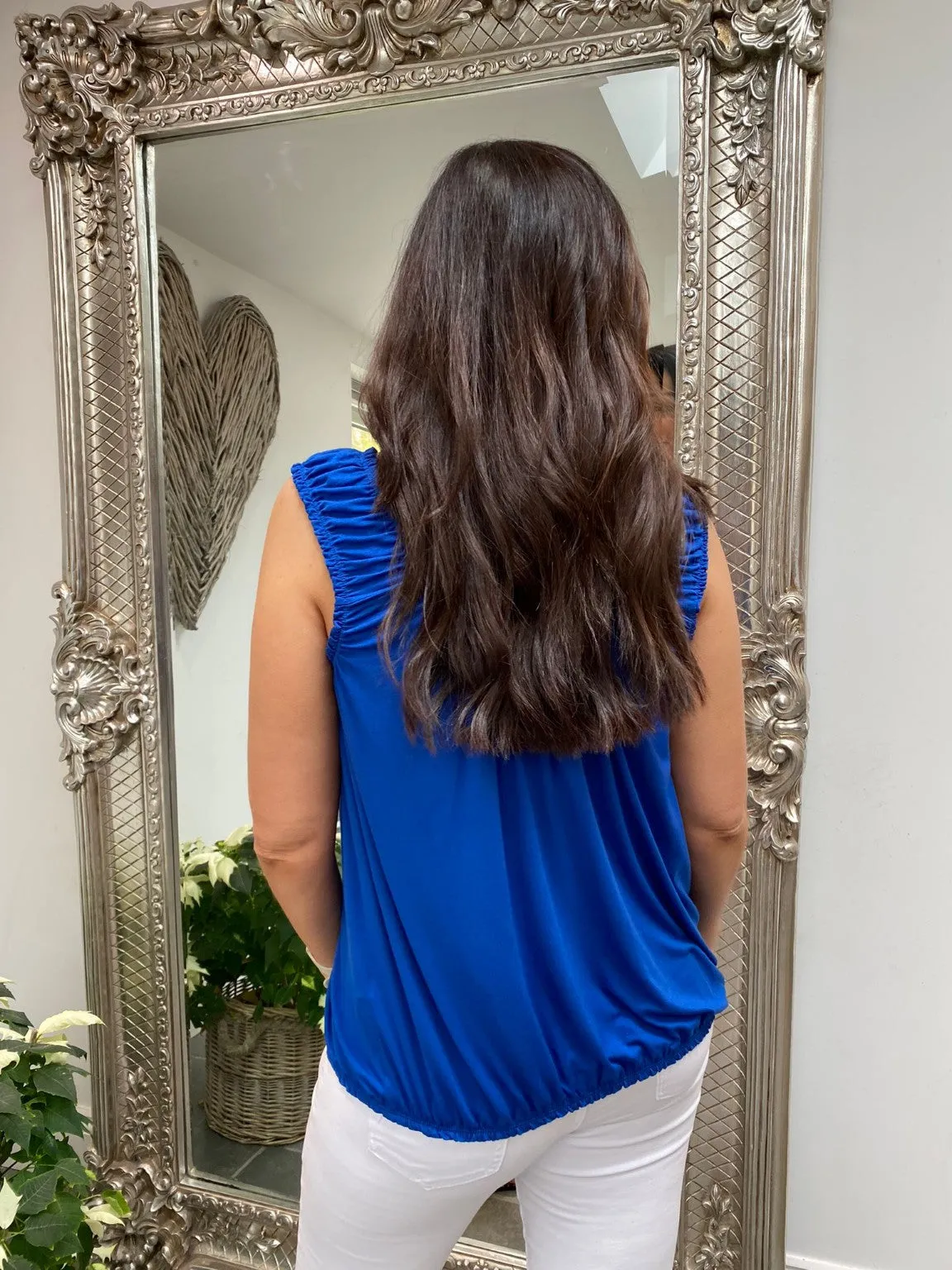 Royal Blue Ruched Edge Vest Maddy