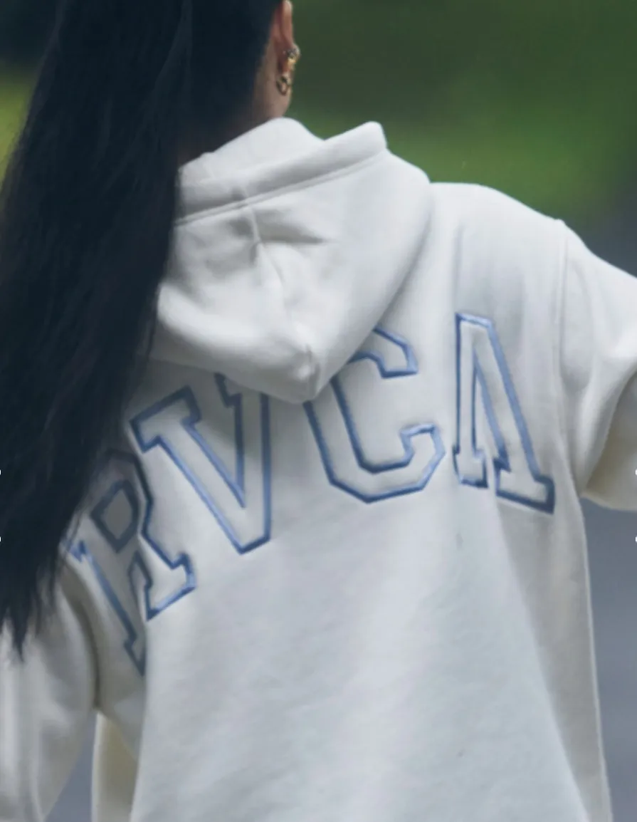 RVCA  |Street Style Bi-color Long Sleeves Plain Cotton Medium Logo