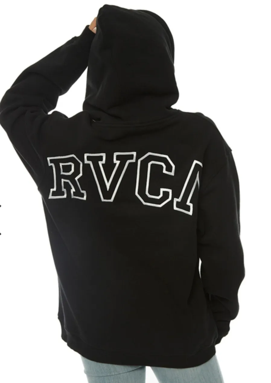 RVCA  |Street Style Bi-color Long Sleeves Plain Cotton Medium Logo