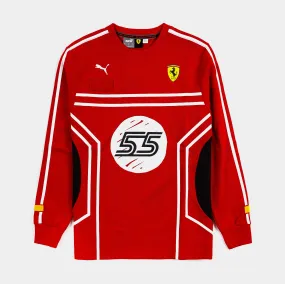 Scuderia Ferrari x Joshua Vides Mesh Mens Long Sleeve Shirt (Red/Black)