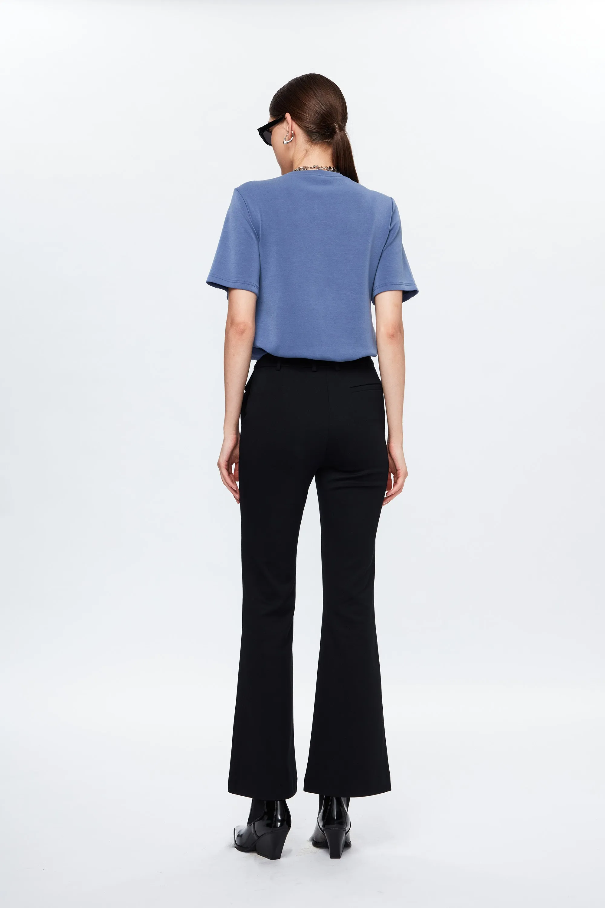 Slim-Cut Flared Trousers