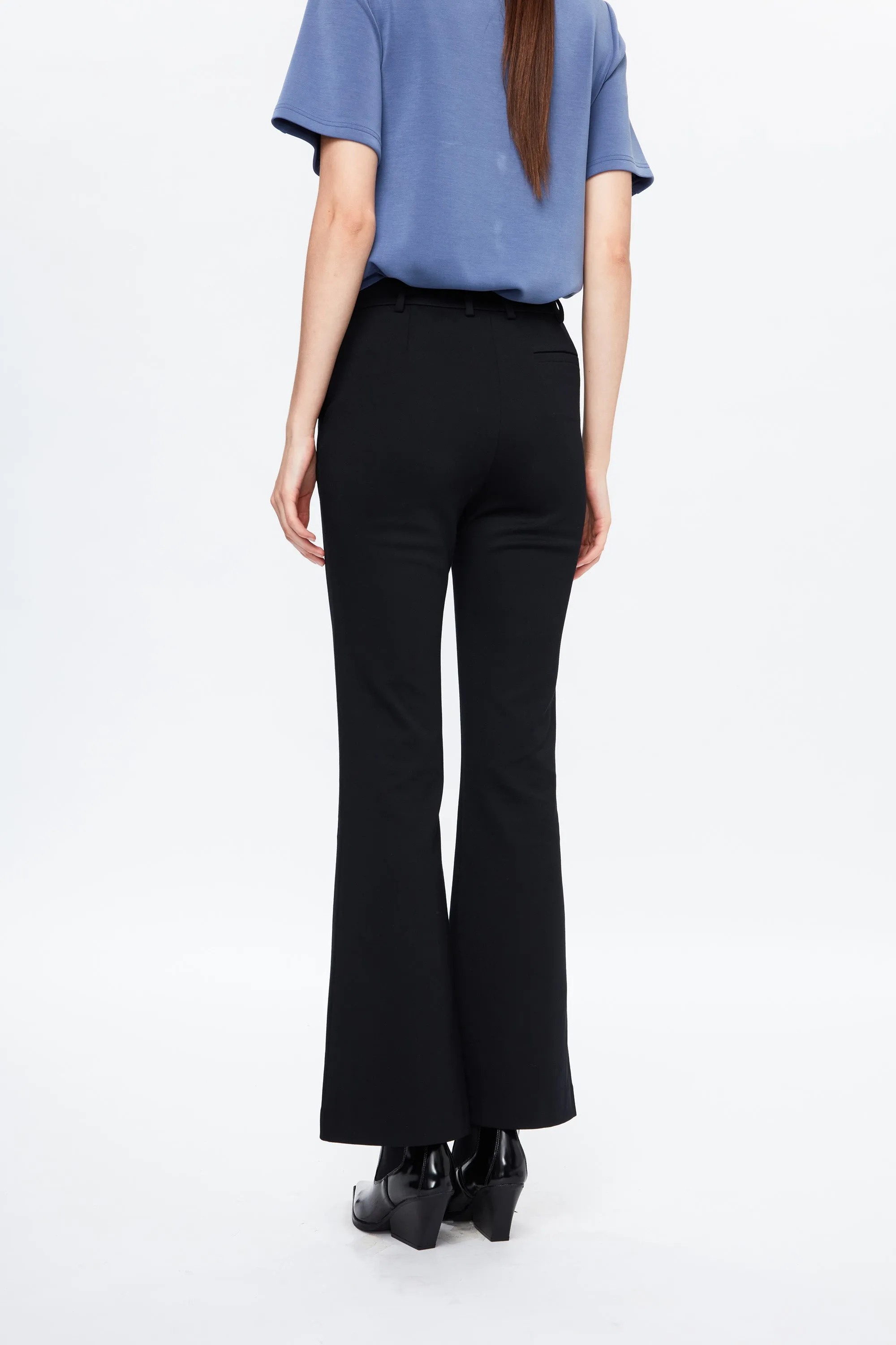 Slim-Cut Flared Trousers