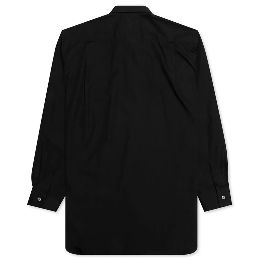 Small Black Emblem Button Down - Black