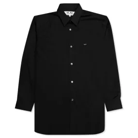 Small Black Emblem Button Down - Black