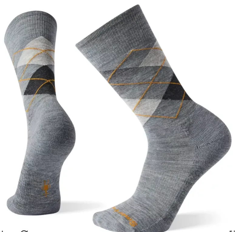 Smartwool Mens Diamond Jim Crew Socks- Lunar Gray