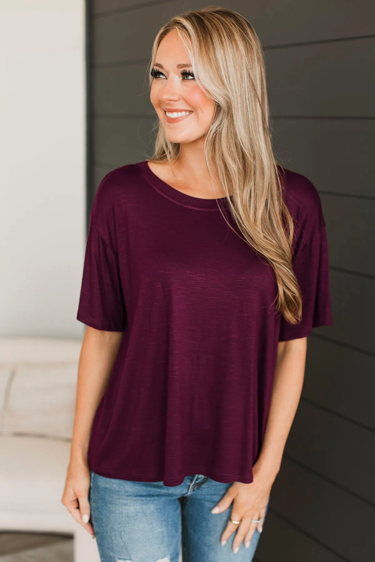 Tearing Down Boundaries Knit Top- Burgundy