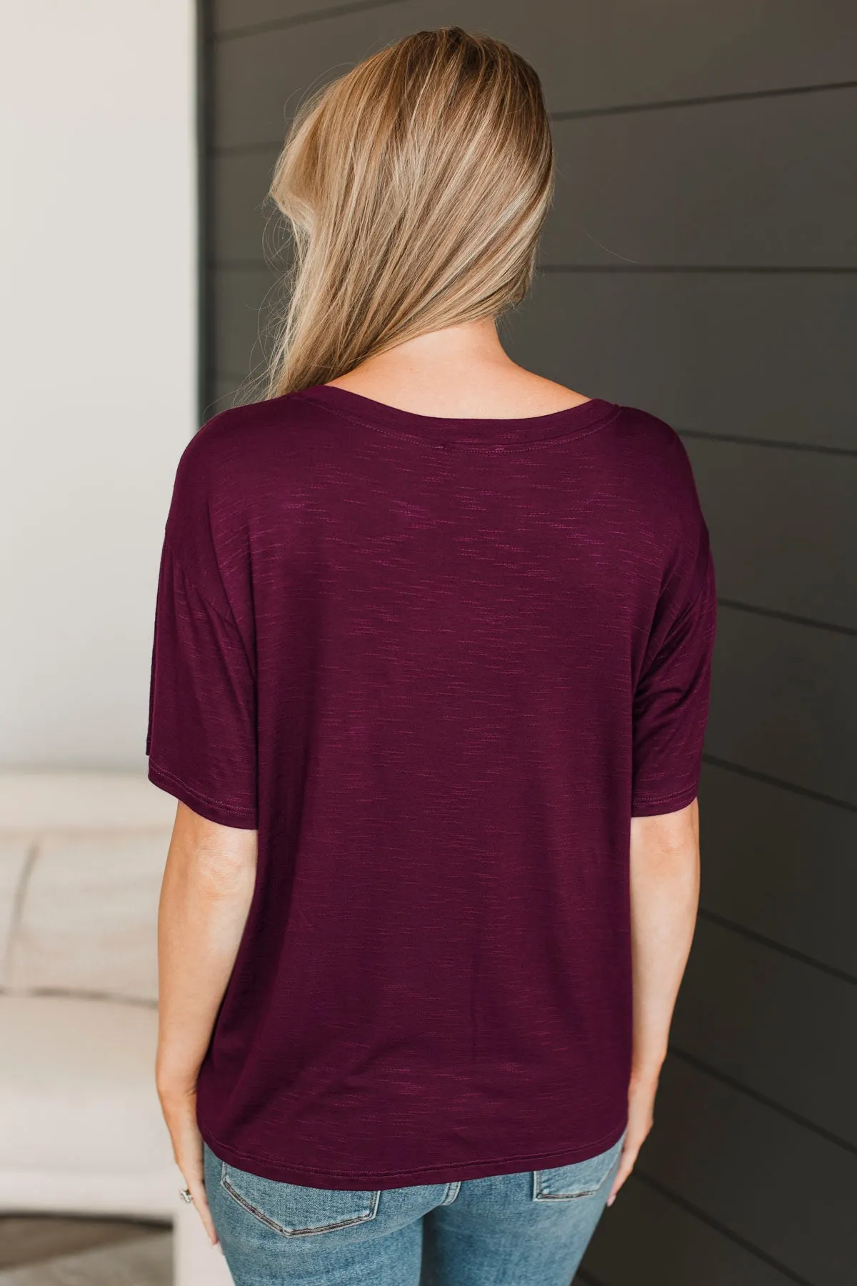 Tearing Down Boundaries Knit Top- Burgundy