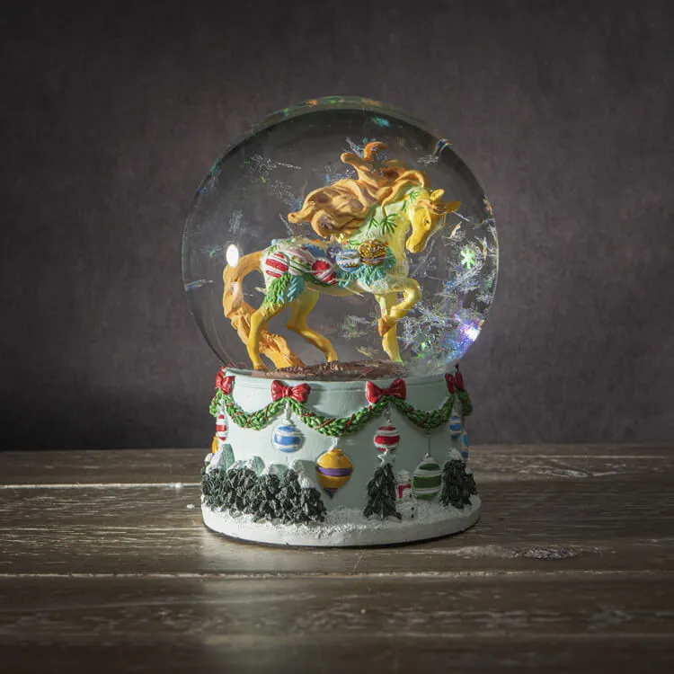 Trail of Painted Ponies - Vintage Christmas Water Globe