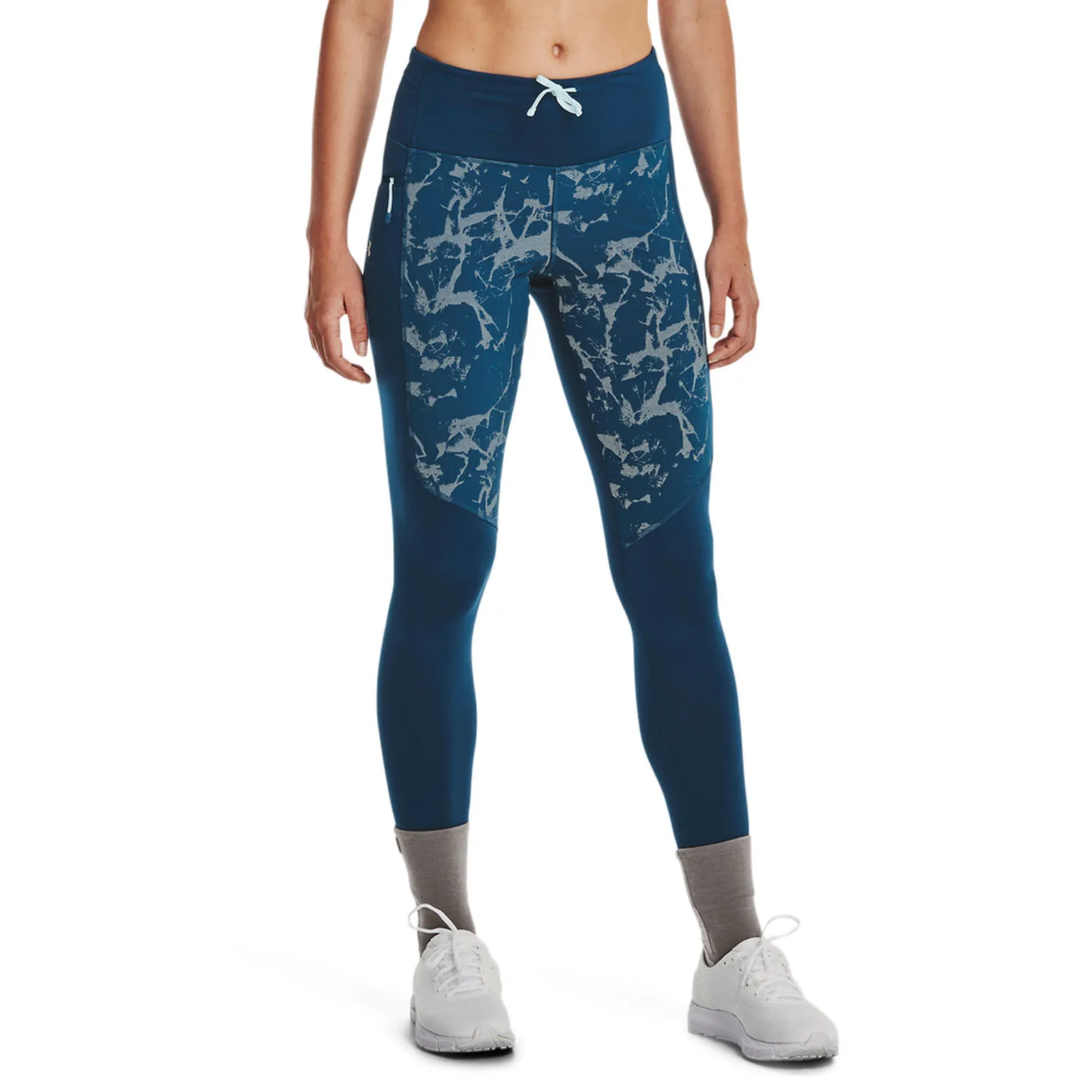 Under Armour Outrun The Cold Tights  Petrol Blue/Afterglow/Reflective