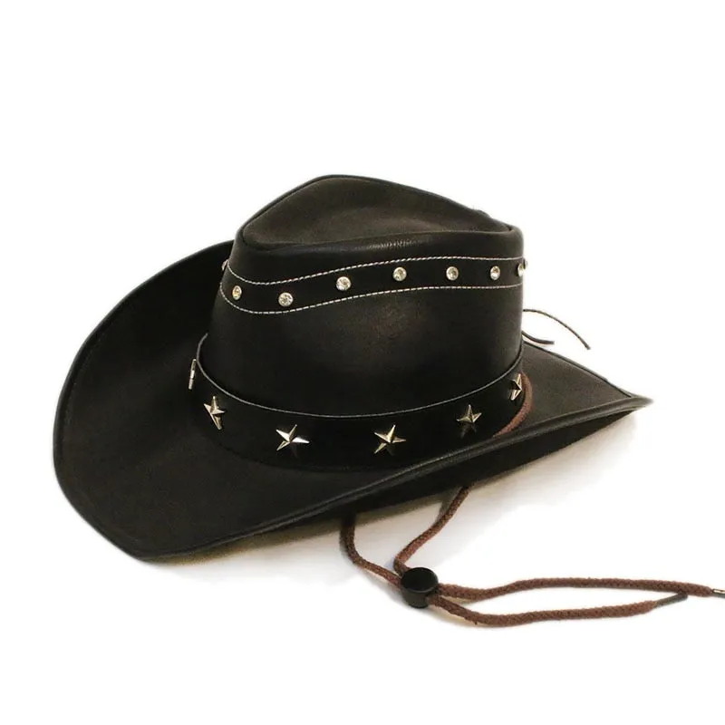 Unisex Retro Casual Solid Pattern Sun Protection Roll-Up Brim Cowboy Hat