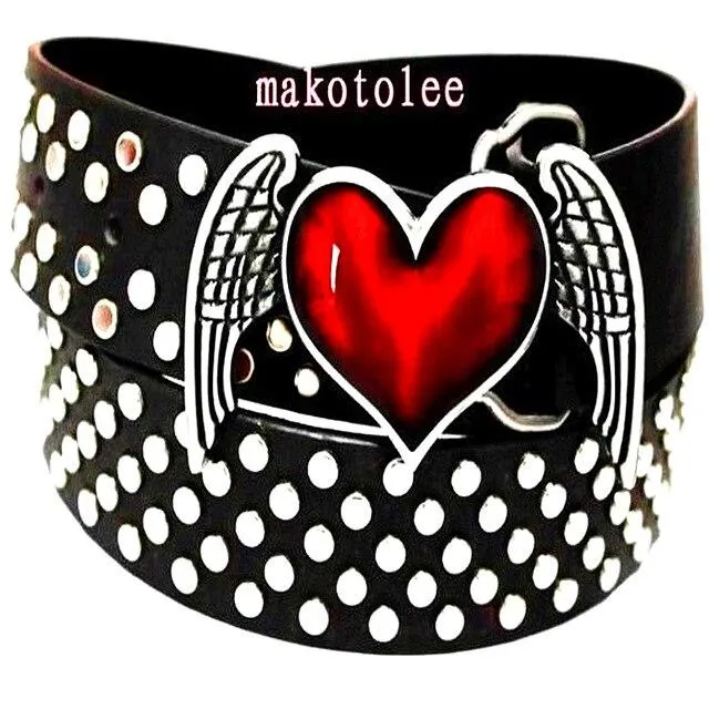 Unisex Rock Style Punk Skull Full Rivets Heavy Metal Bowknot Belts