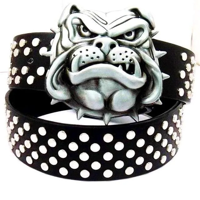 Unisex Rock Style Punk Skull Full Rivets Heavy Metal Bowknot Belts