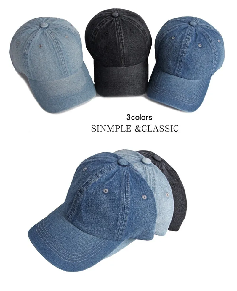 Unisex Summer Casual Solid Blue Color Outdoor Travel Baseball Cap